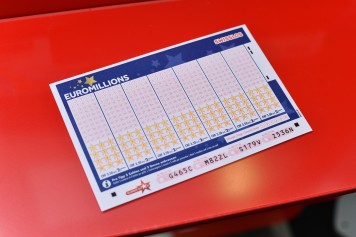 Close up of EuroMillions game ticket