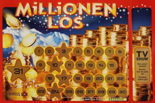 The first Millionenlos Erstes Millionenlos. Premier Millionenlos. Primo Millionenlos.